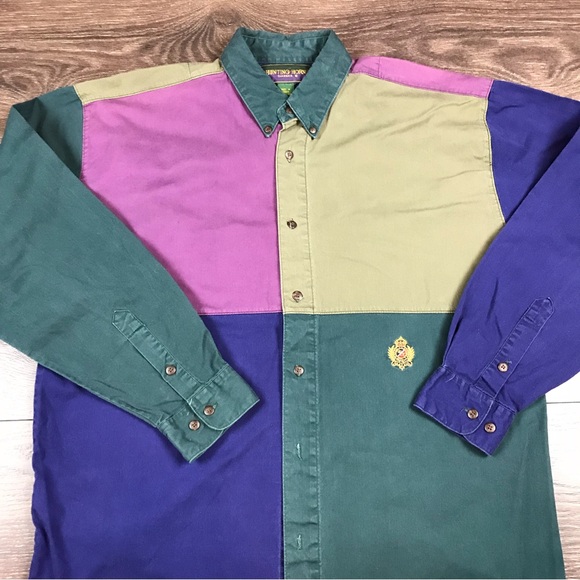 Hunting Horn Classics Men’s Vintage Casual Long Sleeve Button Down Shirt Size M - Picture 2 of 6